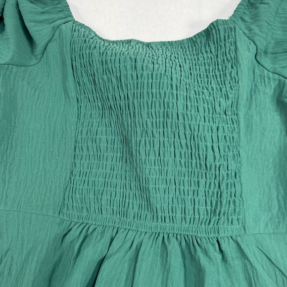 Dokotoo Off Shoulder Short Sleeve Mini Dress Women Size XL Green Smocked Tie NWT - Picture 12 of 12